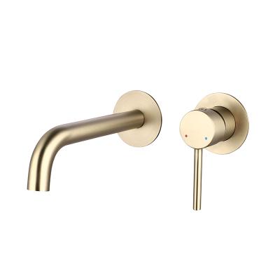 China Metered Faucets Brushed Matte Black Brushed Gold Nickel Chrome Wall Mounted Basin Faucet Concealed Faucet for sale