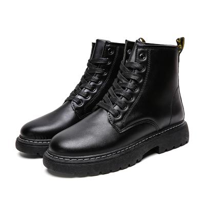 China Hot British Style Motorcycle Anti-Smell Tall Cut-Out Boots Fashion Thick Platform Martin Boots Men Shoes for sale