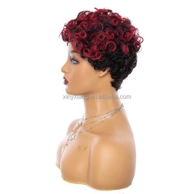 China Factory Wholesale Soft Straight Thick Remy Hair Short Human Hair Water Wave Shedding Barely Shedding Wigs For Black Women Mohawk Machine Made Wigs for sale