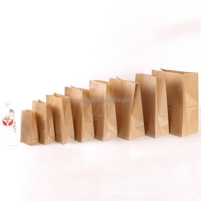 China Factory Customized Biodegradable Kraft Paper Flat Bottom Coffee Bag, Kraft Paper Popcorn Box, Kraft Paper Bag Food Bag Anti-oil Paper Bags for sale