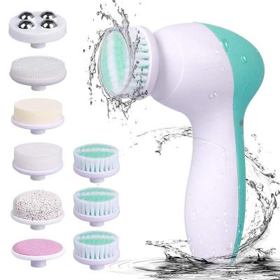 China Acne Treatment 7 in 1 Waterproof Face Brush Electric Facial Cleansing Brush Skin Scrubber for Exfoliating Massage and Clean for sale