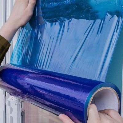 China Moisture proof protective film for window glass, window blue shield adhesive film, window masking film with 45 days UV protection. 21