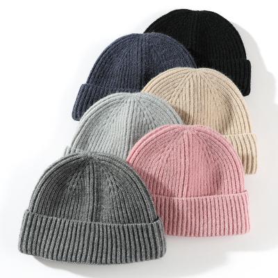 China Wholesale COMMON COMMON Winter Beanie Hats Classical Slouchy Solid Color Knitted Woolen Hat For Men for sale