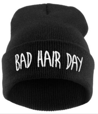 China Wholesale COMMON Bad Day Colorful Men's Winter Knit Beanie Hat Men Women Acrylic Knitted Hat Wool Beanie Cap Hip Hop For Men for sale