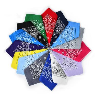 China Wholesale 55*55cm Fashion Paisley Universal Cowboy Cotton Headband Bandanas For Women Men Cotton Headwear Hair High Quality Bandana for sale