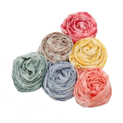 China New design polyester hijab malaysia tudung scarf tie dye chiffon hijabs women muslim hijab lady shalws gril poncho for sale