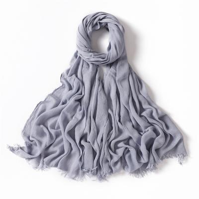 China Cotton High Quality Women's Musm Hijabs Professional Lady Long Size Scarf Muslim Pure Color Cotton Scarf Manufacturer and Canvas Scarf for sale