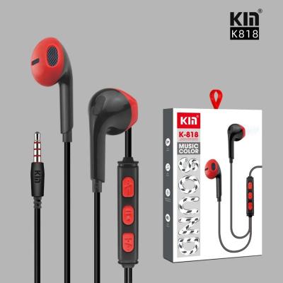 China None KM Chinese factory wired 3.5mm earphones with microphone control and tuning earplugs, in ear wired control three in one to music for sale