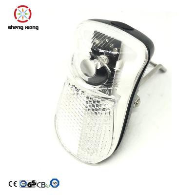 China PP Waterproof Safety Front Battery Bike Light 1 Led With Reflector for sale