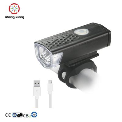 China White 1LED PP USB Charging Bicycle Front Light for sale