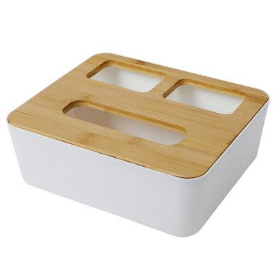 China Modern bamboo and household wooden creative simple drawer living room box remote control tissue storage box for sale