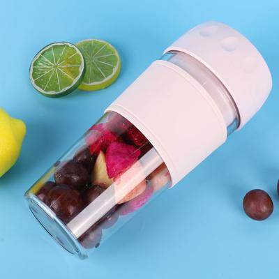 China Easy Operate Wholesale High Temperature Resistant Portable 350ml 4 Blades AS Chargeable Plastics USB Blender Juicer For Outdoor Moving for sale