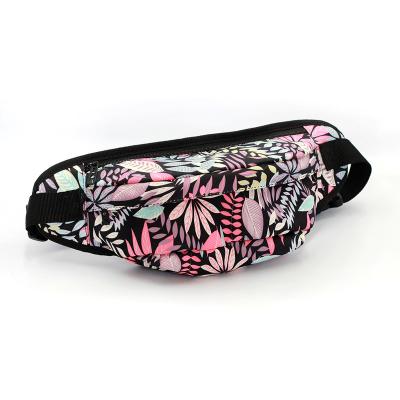 China 2020 Fashion Hot Selling Leaves Printing Nylon Sports Fanny Pack Waterproof Waist Bag Sublimation for sale