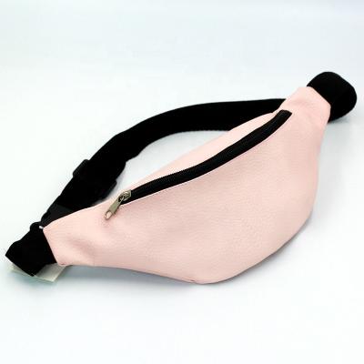 China Water Proof Fashion PU Leather Waist Bags Fanny Pack Waterproof Pink Waist Bags for sale