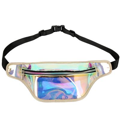 China Transparent Holographic Waist Bag Laser Fanny Pack Ladies Clear Reflective Water Proof TPU View for sale