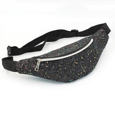 China 2019 Hot Sale Water Proof Glitter Glitter Waist Bag Fashion Fanny Pack PU Reflective Leather for sale