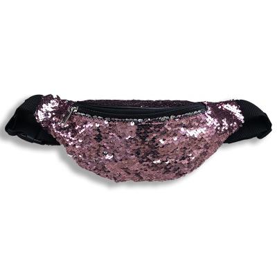 China 2019 Hot Selling Pink Fanny Pack Fanny Pack Fashion Reflective Shiny Glitter Sequin Waist Bag for sale