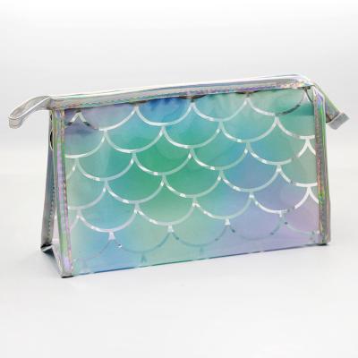 China 2019 Fashion Mermaid Handbag Makeup Transparent PVC Clear Bag Cosmetic Fish-scale Models for sale