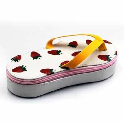 China Schools & Desks shoe shape schoolchildren pencil case PU leather small pencil case box with zipper for sale