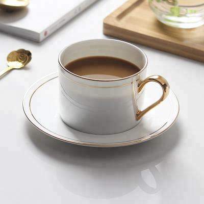 China Viable Ethiopian Dessert Porcelain Reusable White Ceramic Coffee Tea Cup And Saucer Set for sale