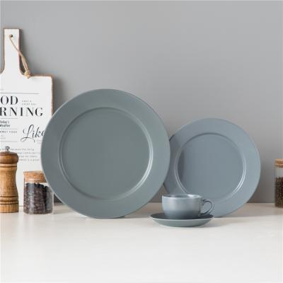 China Sustainable European Style Breakfast Dish Cup Set Matte Gloss Design Dinner Set Porcelain Dinnerware Set for sale