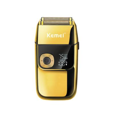 China Original Twin Blade kemei KM-2028 Metal Body LED LCD Show Electric Shaver For Men Balds Rechargeable Electric Shaving Machine for sale