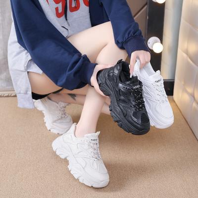 China Cushioning Mesh Women's Fashionable Shoes Wholesale White Bulky Shoes Old Dad's Casual Shoes Platform for sale