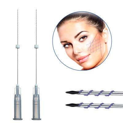 China Beauty Salon Sale Good Beauty Salon Use 27G 25mm Pdo Hilos Tornado Twin Screw Thread With Sharp Needle for sale