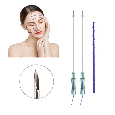 China Face.Breast Super Quality Needle 21g 38mm Pdo Sharp Tooth 3-1 Thread For Face Lifting for sale