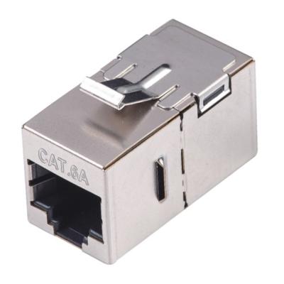 China Wholesale Integrated 180 Degree STP Coupler RJ45-RJ45 Cat 6a Keystone Jack for sale