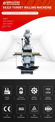 중국 Advanced Standing Fraiseuse Milling Machine Tools X6325 판매용