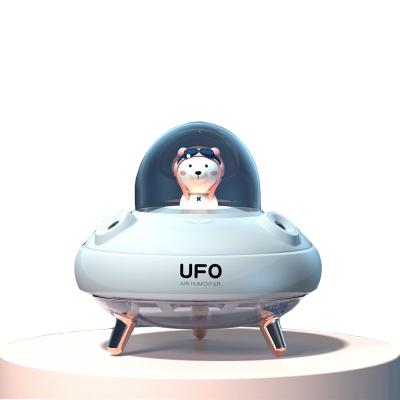 China Car UFO Home Appliances Essential Oil Double Personal Ultrasonic Jet Air Humidifier Colorful Night Light OEM New for sale