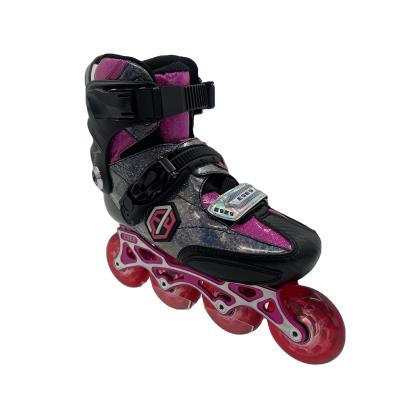 China Plastic shell +comfortable mesh professional adjustable speed integrated skate carbon fiber brand inline skates for sale