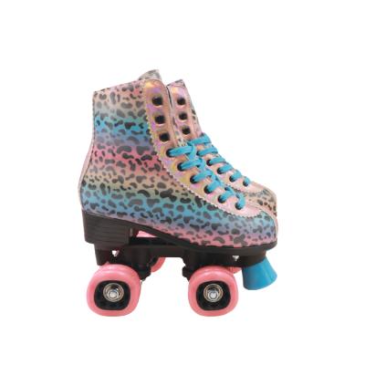 China Good Sale Synthetic Detachable Kids PVC Leather+velvet Adjustable Roller Skates 3 Wheels For Cheap for sale