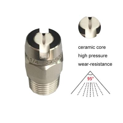 China 1/4 Stainless Steel Ceramic Core Fan Spray Water Jet High Pressure Cleaning Flat Nozzle Washing for sale