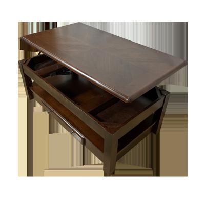 China (Height) Adjustable Living Room Furniture Square Coffee Table Art Coffee Table With Lift Wood Top for sale