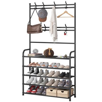 China Nordic Viable Luxury Iron Coat Rack Home Coat Shoes Rack Clothes Hook For Bedroom for sale