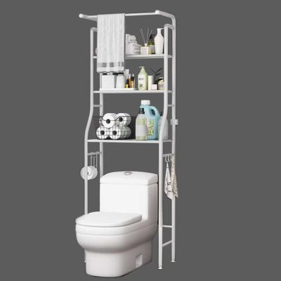 China Viable sale as the hot cakes toilet rack shelf above the toilet storage bathroom shelf iron painting save space for sale