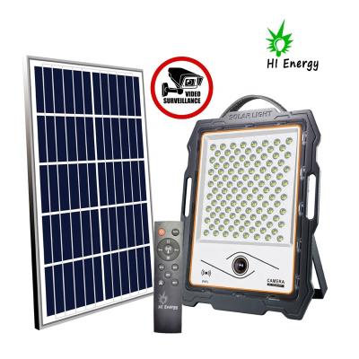 China With Waterproof Solar Powered IP Camera HiEnergy 100W 200W 300W 400W Security Camera Flood Light System for sale