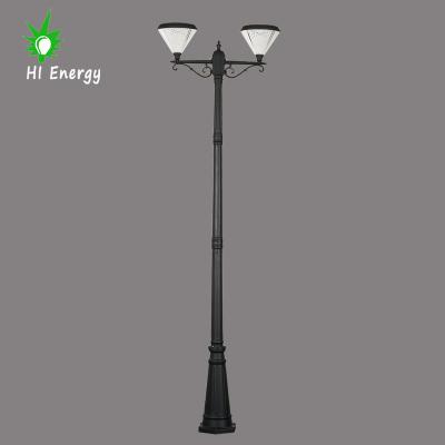 China Outdoor Garden HiEnergy IP65 Solar Powered Garden Fence Solar Lamp Post for sale