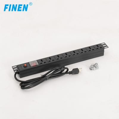 China 19 inch network cabinet Universal Type PDU-Universal port Black 19 inch sever rack cabinet en venta