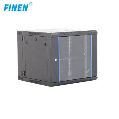 China 19 inch 4u-18U Wall mounted rack dual section enclosure cabinet with swing back server rack Te koop