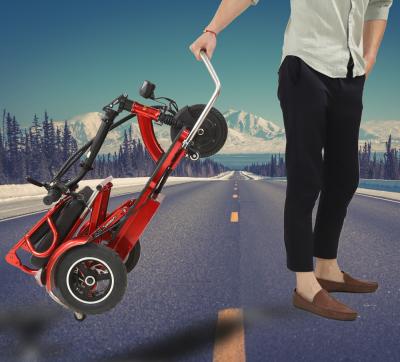 China Passenger Easy Drive Three Wheel Skate Foldable Electric Panel 48V 350W Folding 3 Wheel Old Man Cheap Adult Electric Tricycle for sale