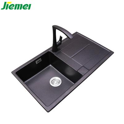 China Without faucet stainless steel jiemei granite sink kitchen sink high quality base manufacturer for sale