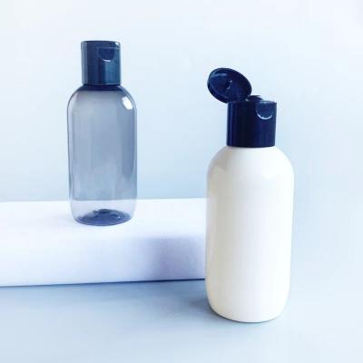 China PET Cosmetic Squeeze t Flip Top Cap White Empty Plastic Bottle 50ml 100ml 150ml for sale