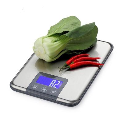 China With Scale 15kg Kitchen Food Bakery Stainless Steel Kitchen Scale Electronic Digital Household Food Cooking Cafe Scale for sale