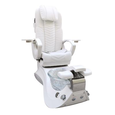 China Modern Furniture Snow White Nail Salon Pedicure Chair No Pump Fiberglass Bowl Pedicure Chair for sale