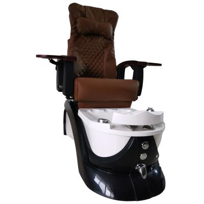 China Modern Nail Salon Furniture 2021 European Touch Pedicure Chairs No Fiberglass Basin Bowl Pedicure Plumbing Chair for sale