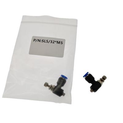 中国 Hotels Pneumatic Air Flow Valve SL5/32 Speed ​​Control m5 Throttle Adjustment Connector »- 販売のため