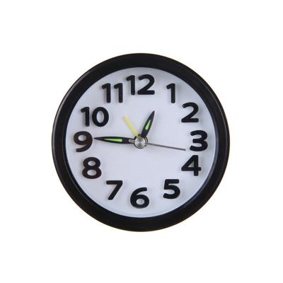 China Classic Promotional Mini Alarm With Hands Mechanism Time Table Clock Minimalist T104C Promotional Desk Clock for sale